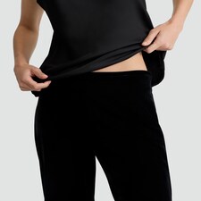 The F&F Edit Velvet Flared Trousers in Black thumbnail 2