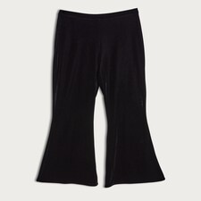 The F&F Edit Velvet Flared Trousers in Black thumbnail 4