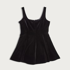 F&F Velvet Sleeveless Skater Dress in Black thumbnail 4