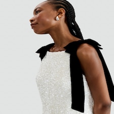 The F&F Edit Sequin Mini Dress in Cream thumbnail 4