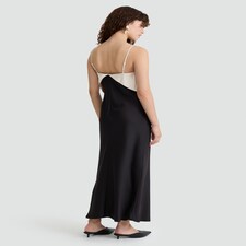 The F&F Edit Satin Bow Detail Strappy Slip Dress in Black thumbnail 3
