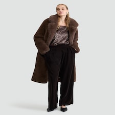 The F&F Edit Organza Trim Sequin Embellished Co-ord Camisole in Brown thumbnail 3