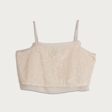 The F&F Edit Organza Trim Sequin Embellished Co-ord Camisole in Cream thumbnail 4