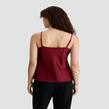 F&F Faux Satin Strappy Cami Top in Red thumbnail 2