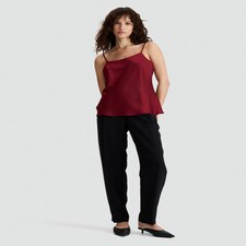 F&F Faux Satin Strappy Cami Top in Red thumbnail 3