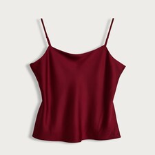 F&F Faux Satin Strappy Cami Top in Red thumbnail 4