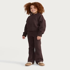 F&F Girls 2-Piece Cosy Knitted Hoodie and Trousers Set in Brown thumbnail 2