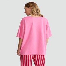 F&F Pure Cotton Candy Cane Club Pyjama Top in Pink thumbnail 3