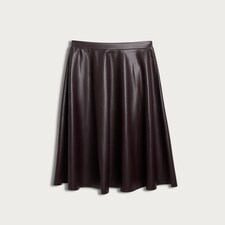 F&F Faux Leather Co-ord Midi Skirt in Burgundy thumbnail 4