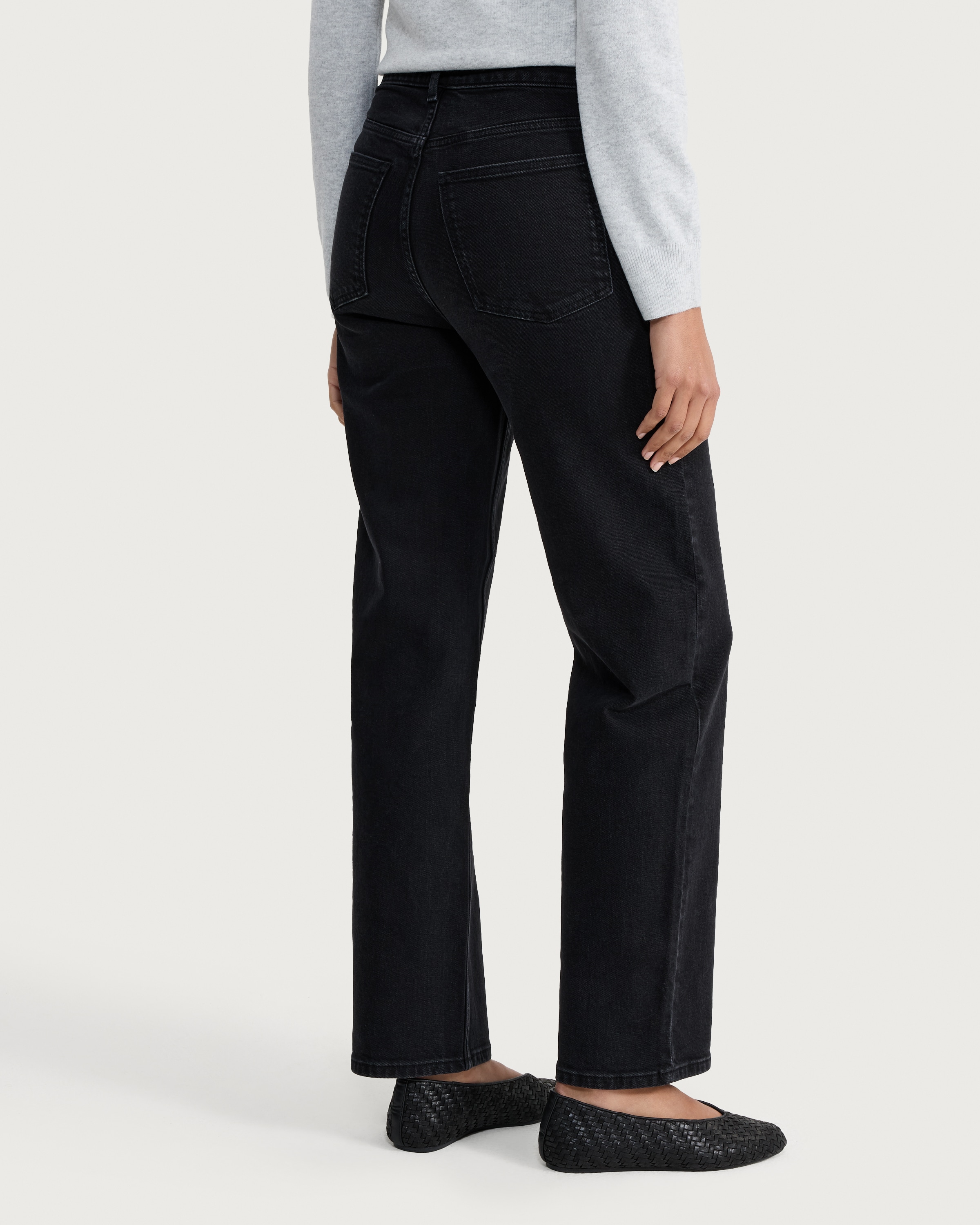 F&F High Rise Straight Leg Jeans in Black thumbnail 3