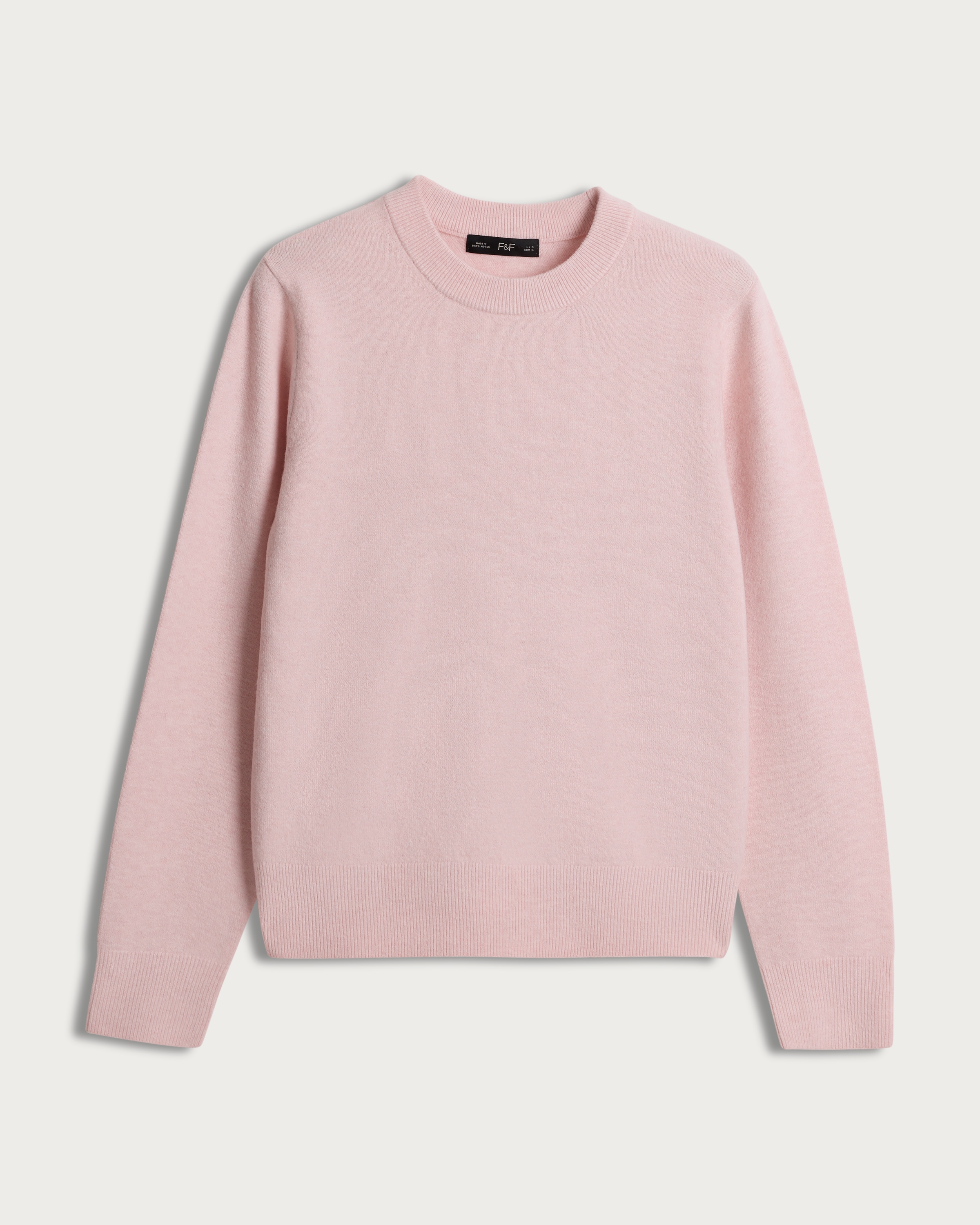F&F Knitted Crew Neck Jumper in Pink thumbnail 4
