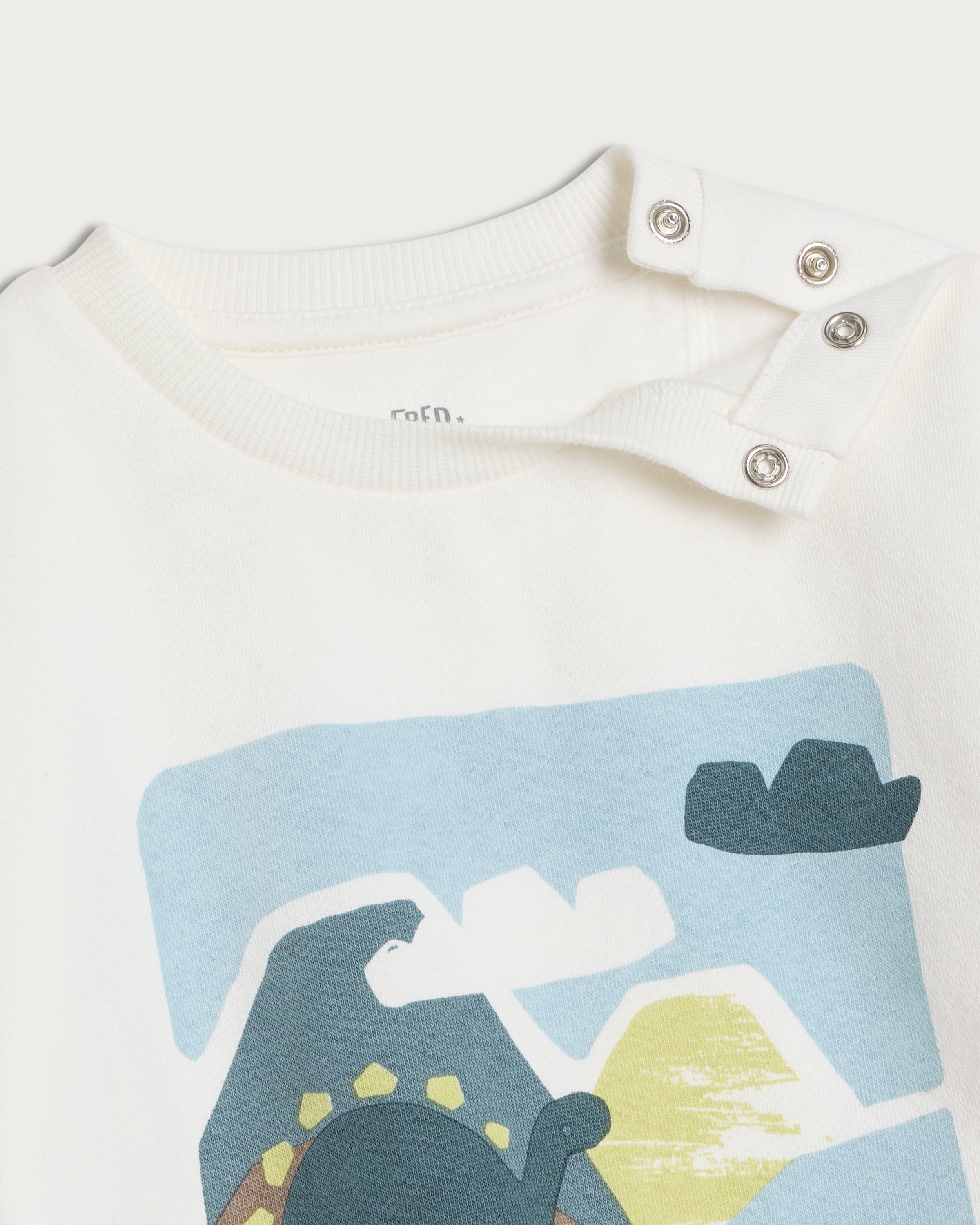 F&F Baby 2-Piece Cotton Rich Let's Explore Sweatshirt and Joggers Set in Blue thumbnail 3