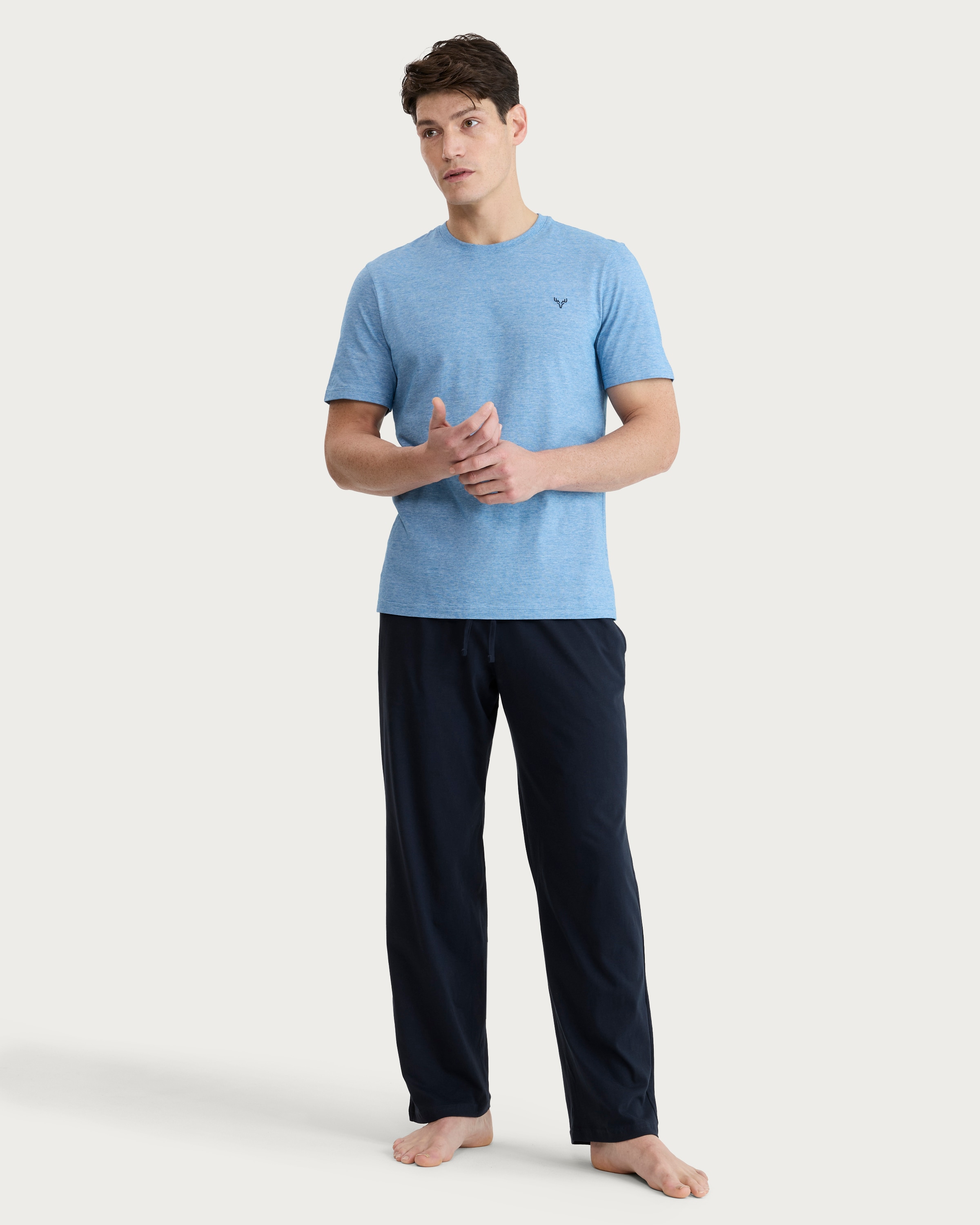F&F Pure Cotton Pyjama Set in Blue thumbnail 2