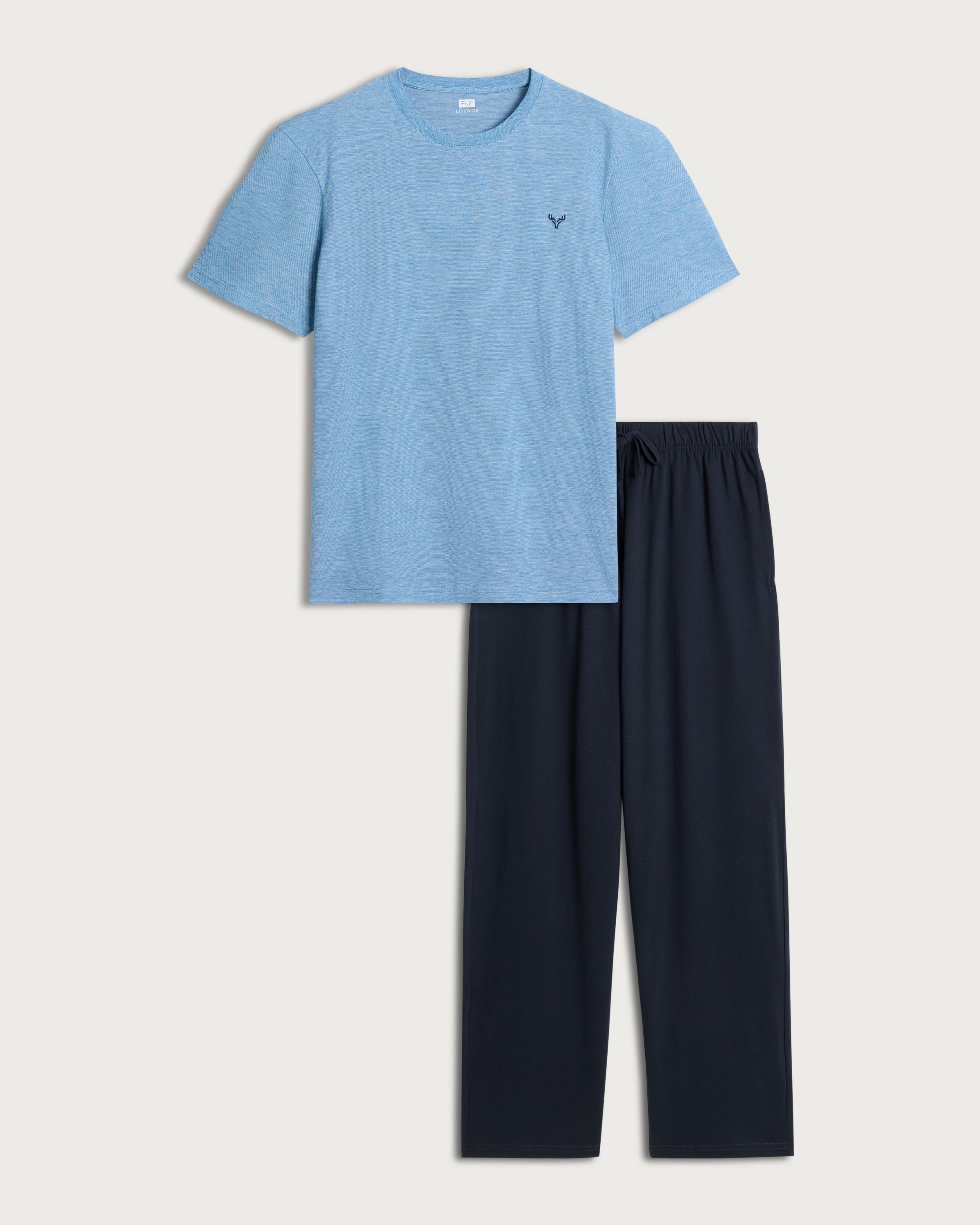 F&F Pure Cotton Pyjama Set in Blue thumbnail 4