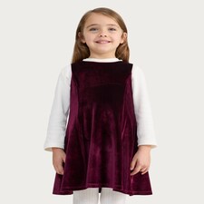 F&F Girls Velvet Sleeveless Dress in Red thumbnail 2