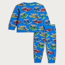 Hot Wheels Pure Cotton Pyjama Set in Blue Multi thumbnail 2