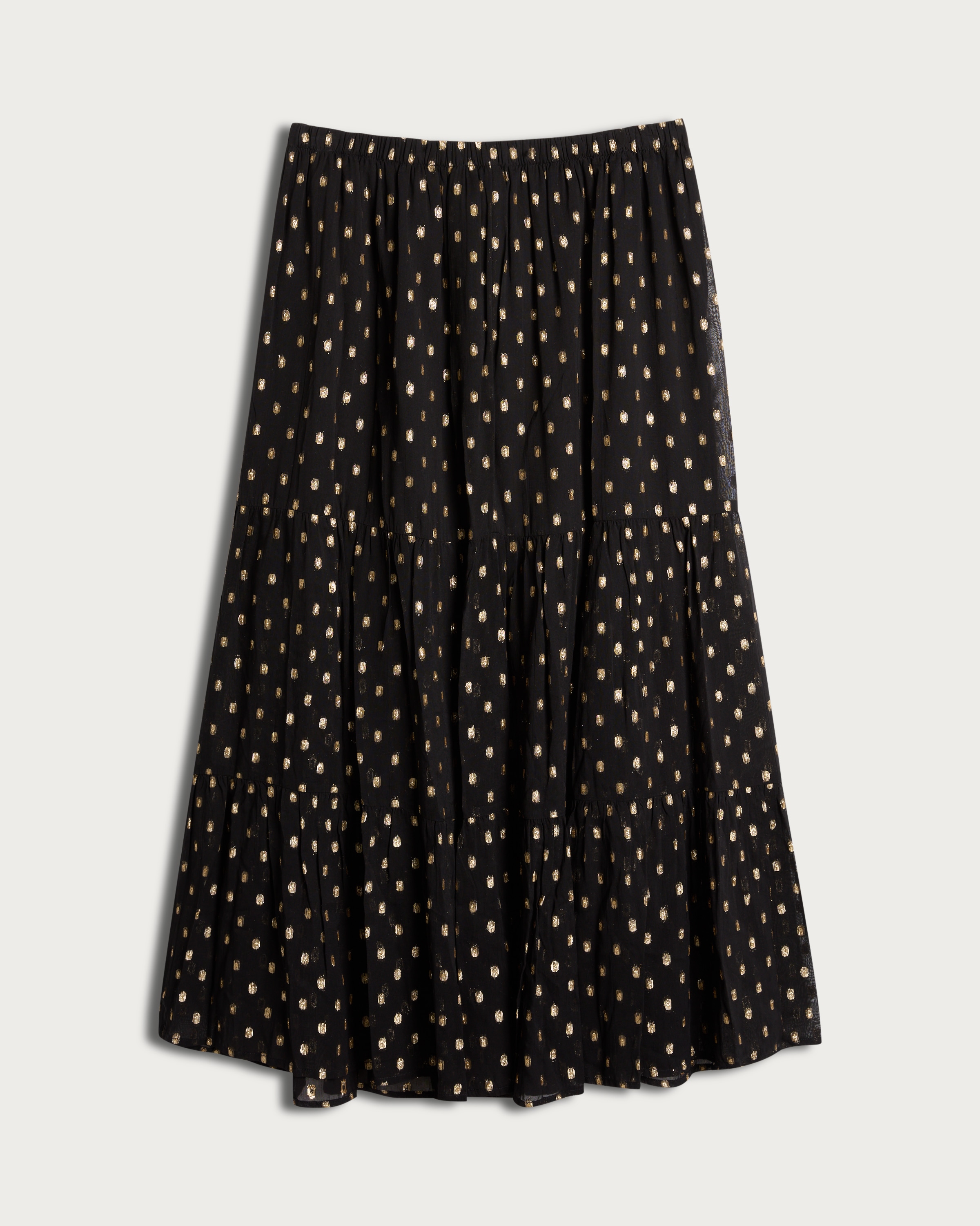 F&F Tiered Metallic Polka Dot Co-ord Midi Skirt in Black thumbnail 4