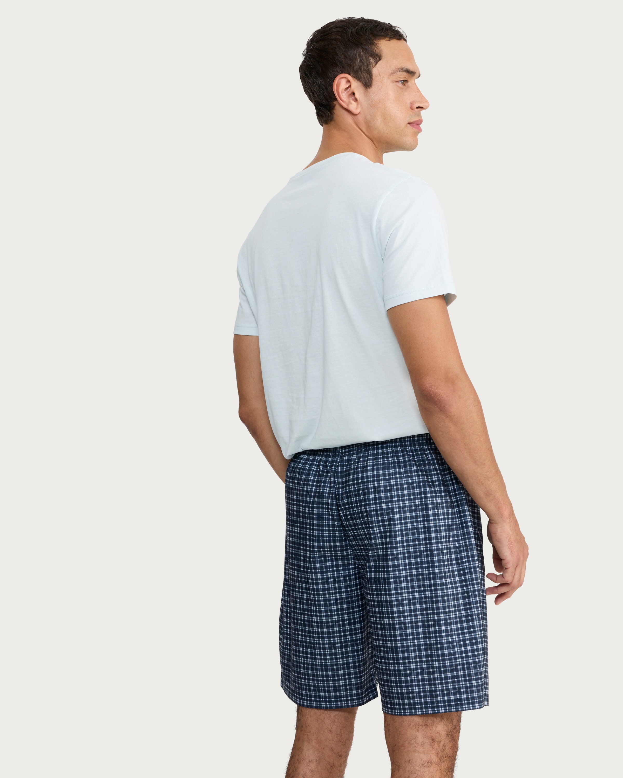 F&F Pure Cotton Checked Pyjama Set in Blue thumbnail 3