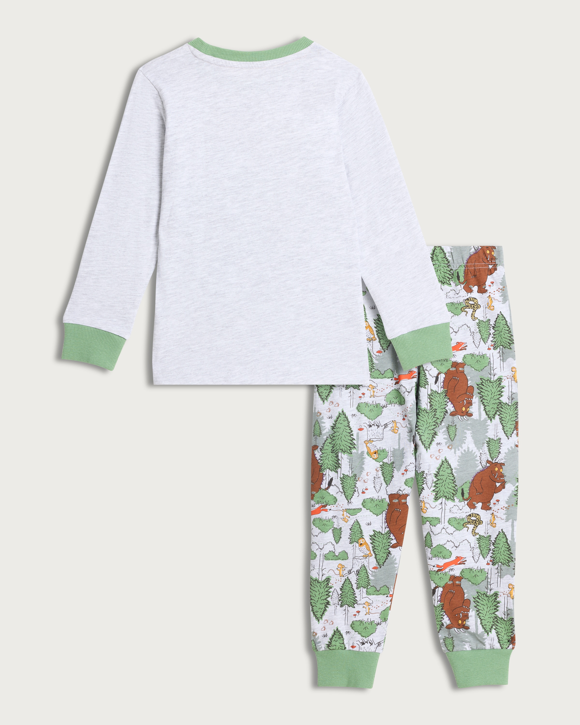 Gruffalo Print Cotton Rich Top and Bottoms Pyjama Set in Grey thumbnail 2