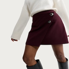 F&F Button Detail Wrap Mini Skirt in Purple