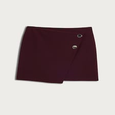 F&F Button Detail Wrap Mini Skirt in Purple thumbnail 4
