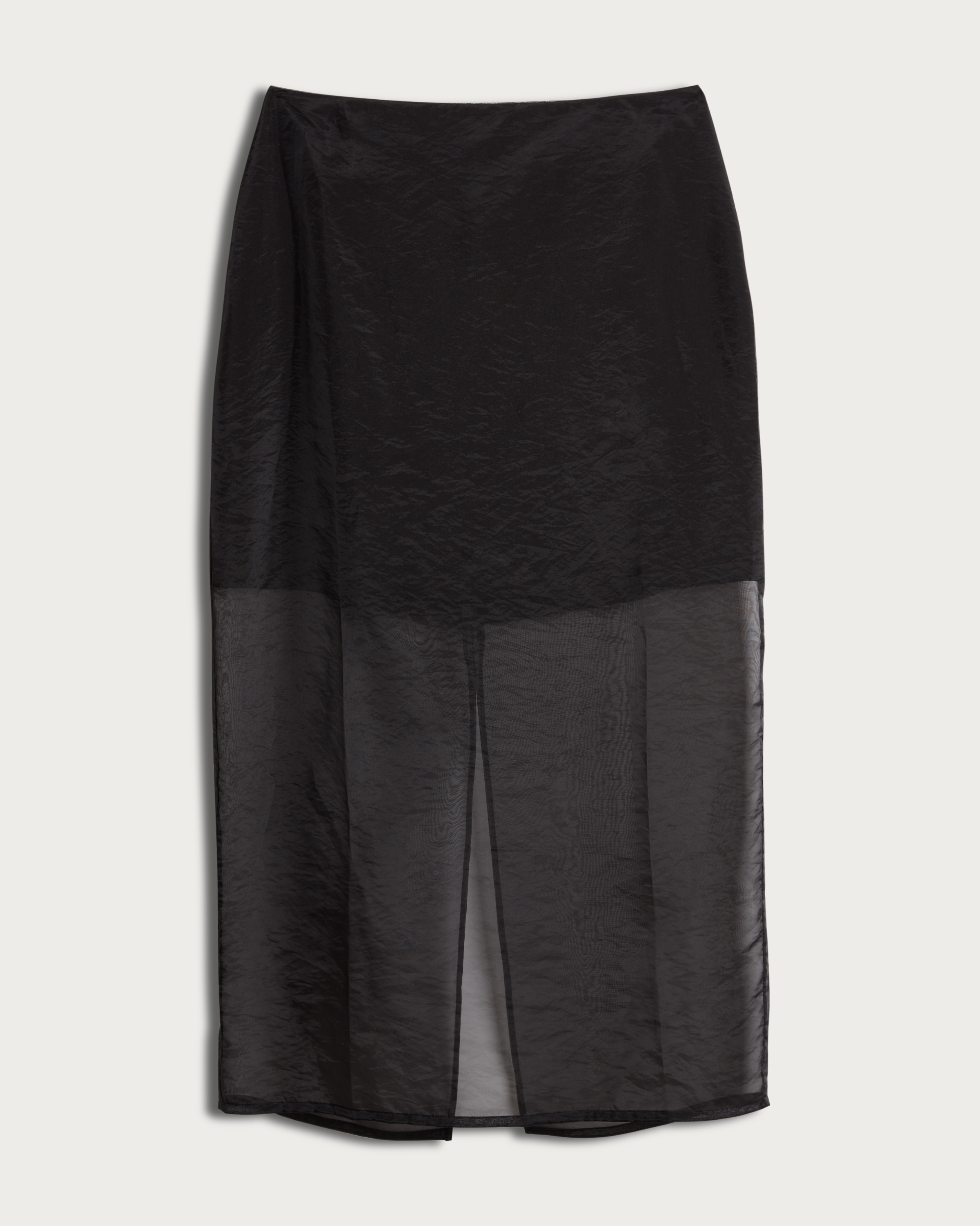 The F&F Edit Organza Sheer Panel Co-ord Midi Skirt in Black thumbnail 5
