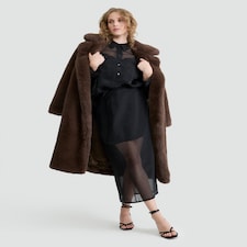 The F&F Edit Organza Button Up Long Sleeved Shirt in Black thumbnail 2