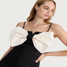 F&F Bow Detail Mini Dress in Black