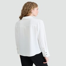 F&F Collared Long Sleeved Blouse in White thumbnail 2