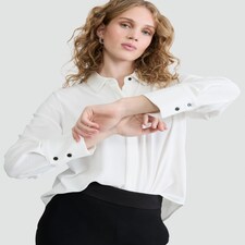 F&F Collared Long Sleeved Blouse in White thumbnail 3