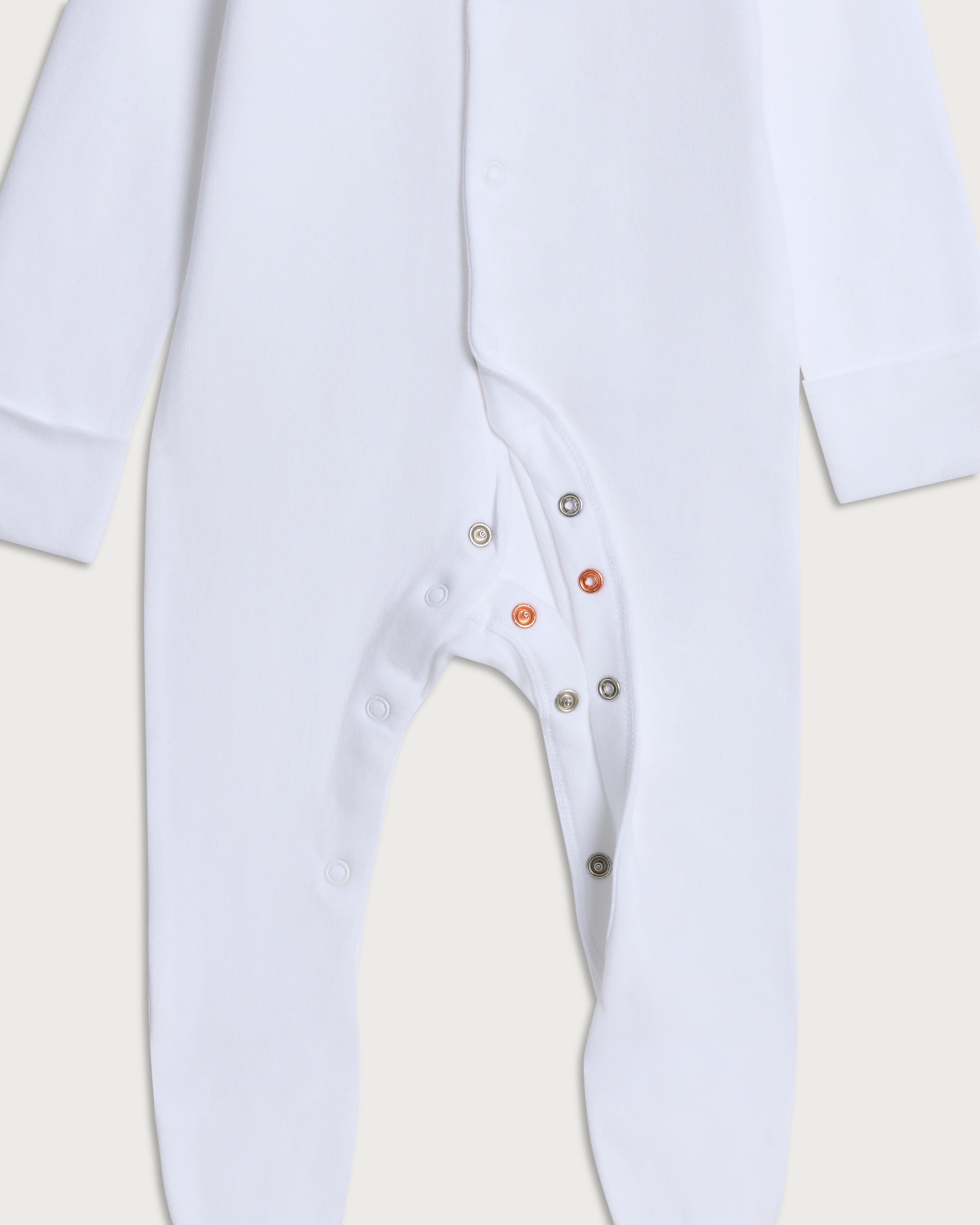 F&F Baby 5-Pack Pure Cotton Long Sleeved Sleepsuits in White thumbnail 3