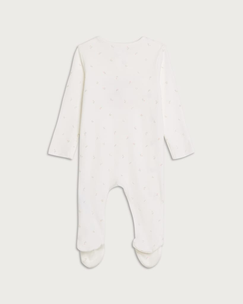 F&F Baby Pure Cotton I Love My Mummy Long Sleeved Sleepsuit in White thumbnail 2