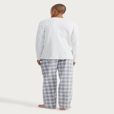 F&F Cotton Rich Henley Checked Pyjamas Set in Multi thumbnail 3