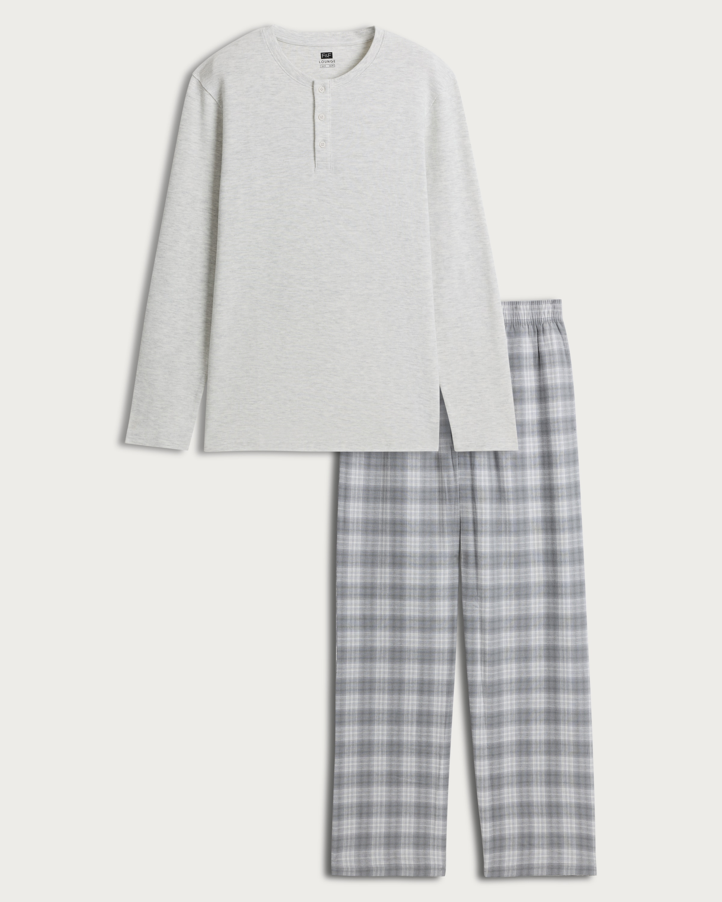 F&F Cotton Rich Henley Checked Pyjamas Set in Multi thumbnail 4