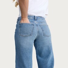 The F&F Edit High Rise Straight Leg Jeans in Blue thumbnail 2