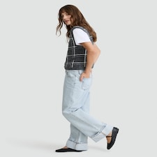 F&F Knitted Check Print Button Up Vest with Wool in Grey thumbnail 2