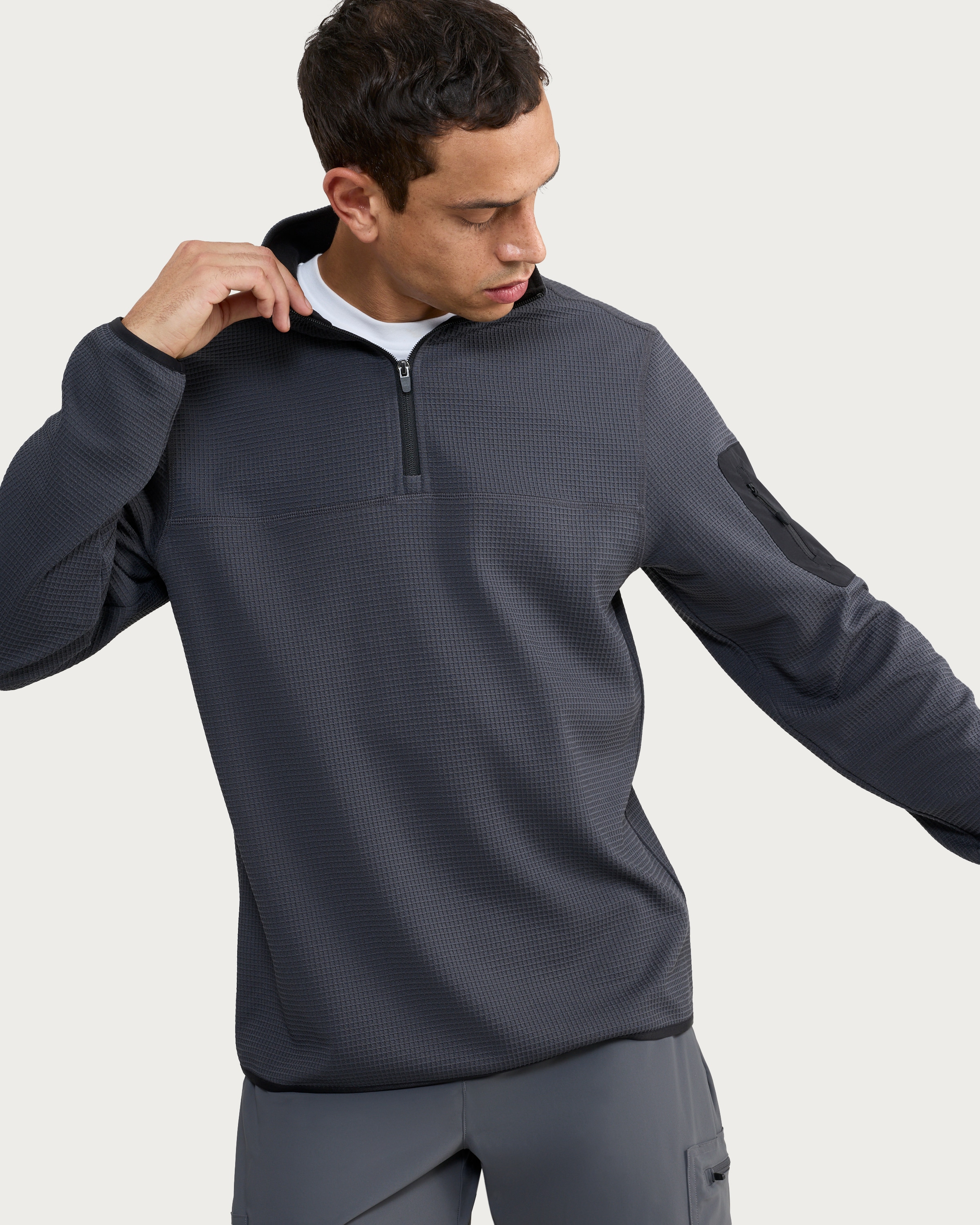 F&F Active TECHSPORT Half Zip Regular Fit Sweatshirt in Grey