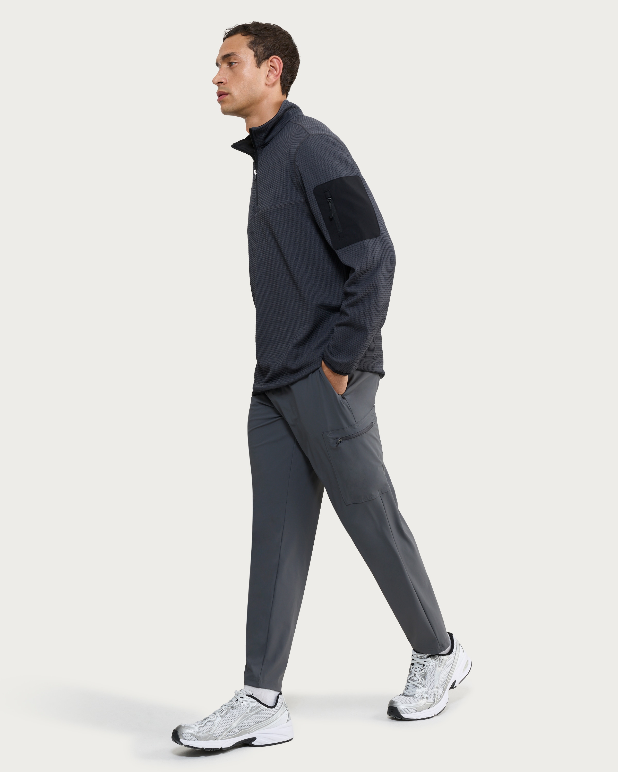 F&F Active TECHSPORT Half Zip Regular Fit Sweatshirt in Grey thumbnail 2