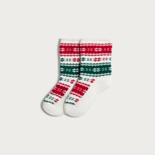 F&F Fair Isle Print Matching Family Christmas Socks in Red