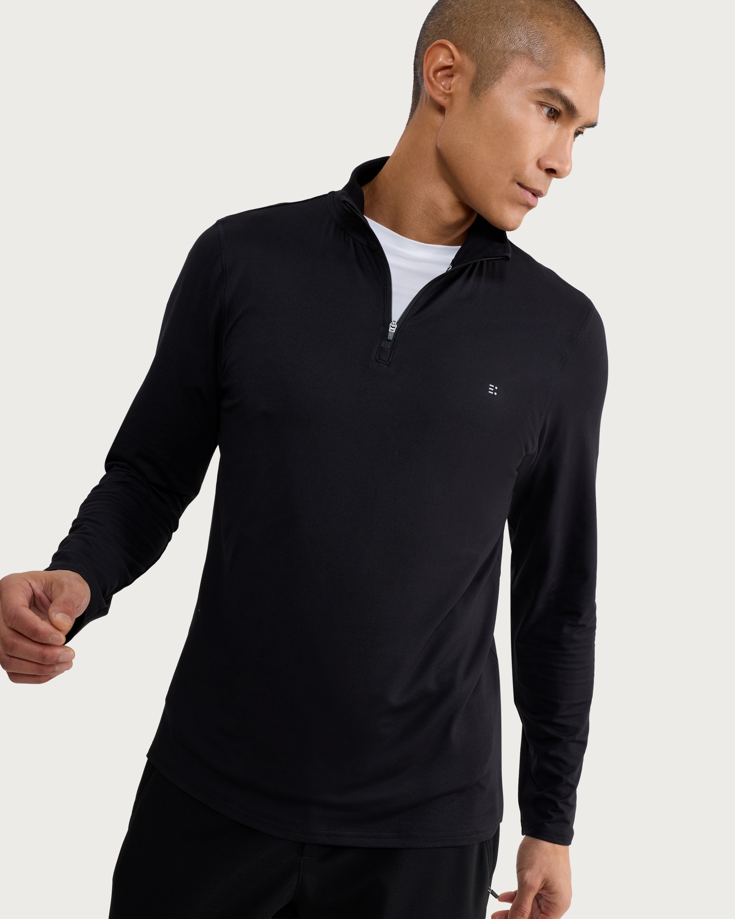 F&F Active EVERYHOUR Soft Touch Half Zip Long Sleeved Top in Black