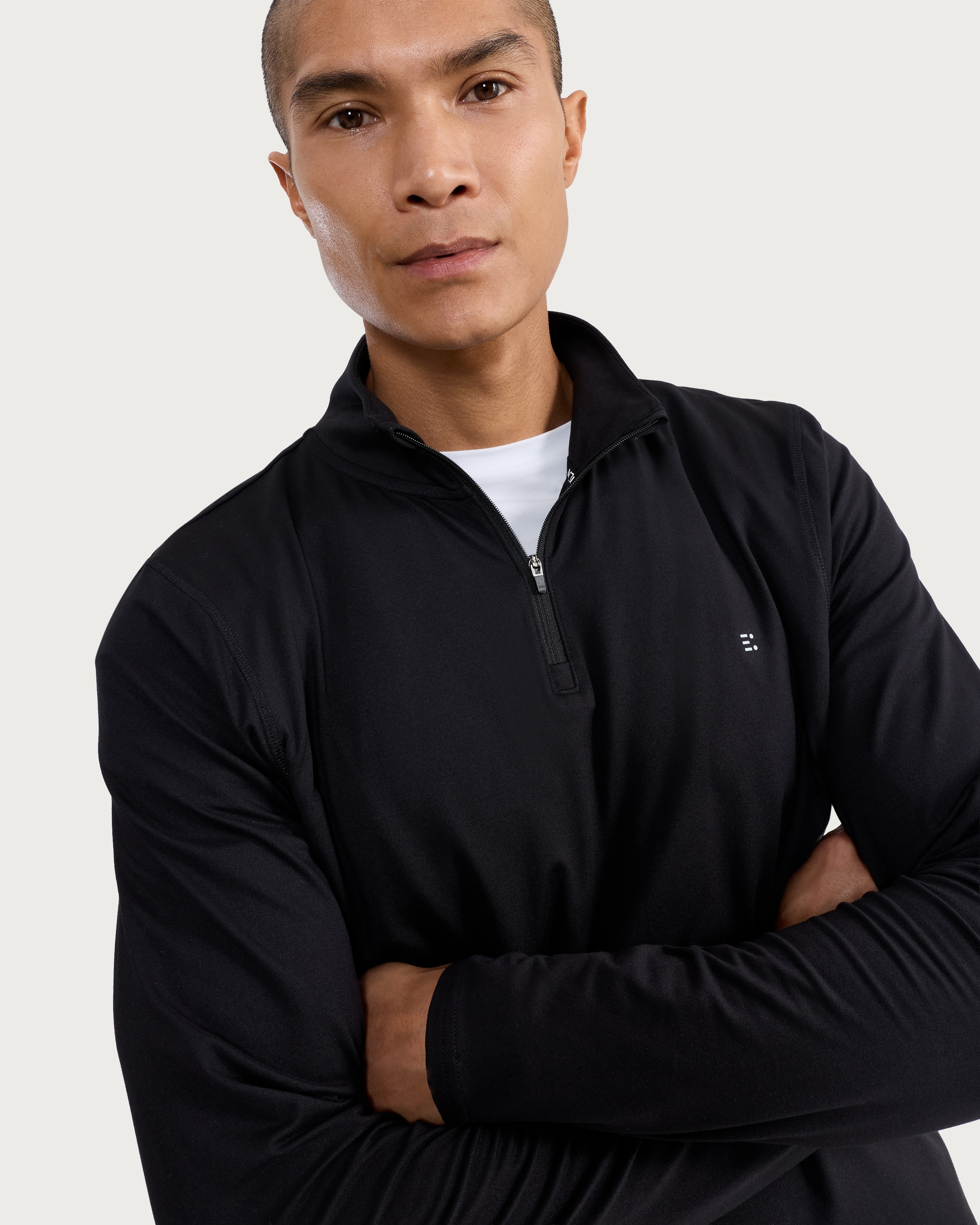 F&F Active EVERYHOUR Soft Touch Half Zip Long Sleeved Top in Black thumbnail 2