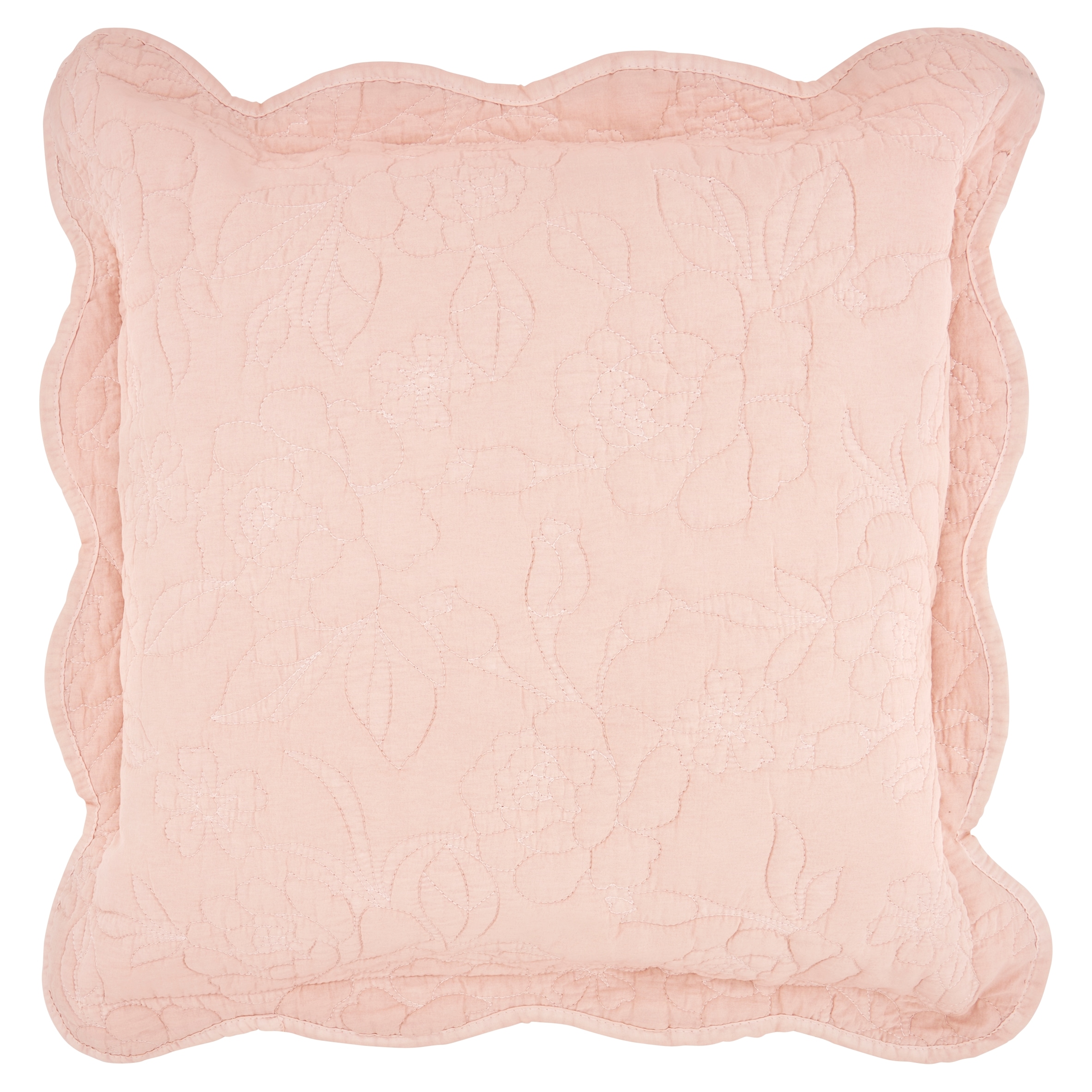 F&F Home Pink Stitched Floral Cushion