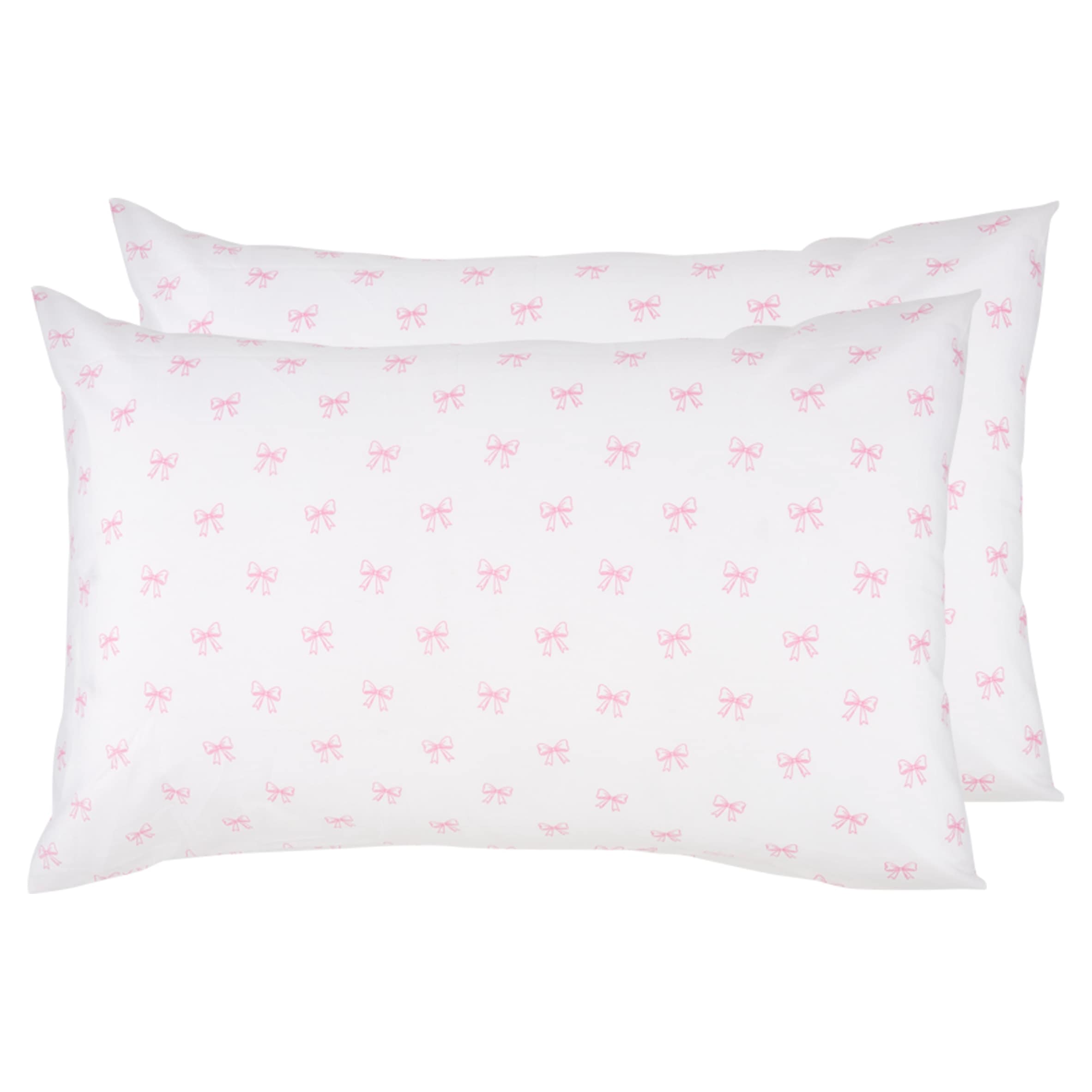 F&F Home Poly Cotton Bows Pillowcase Pair