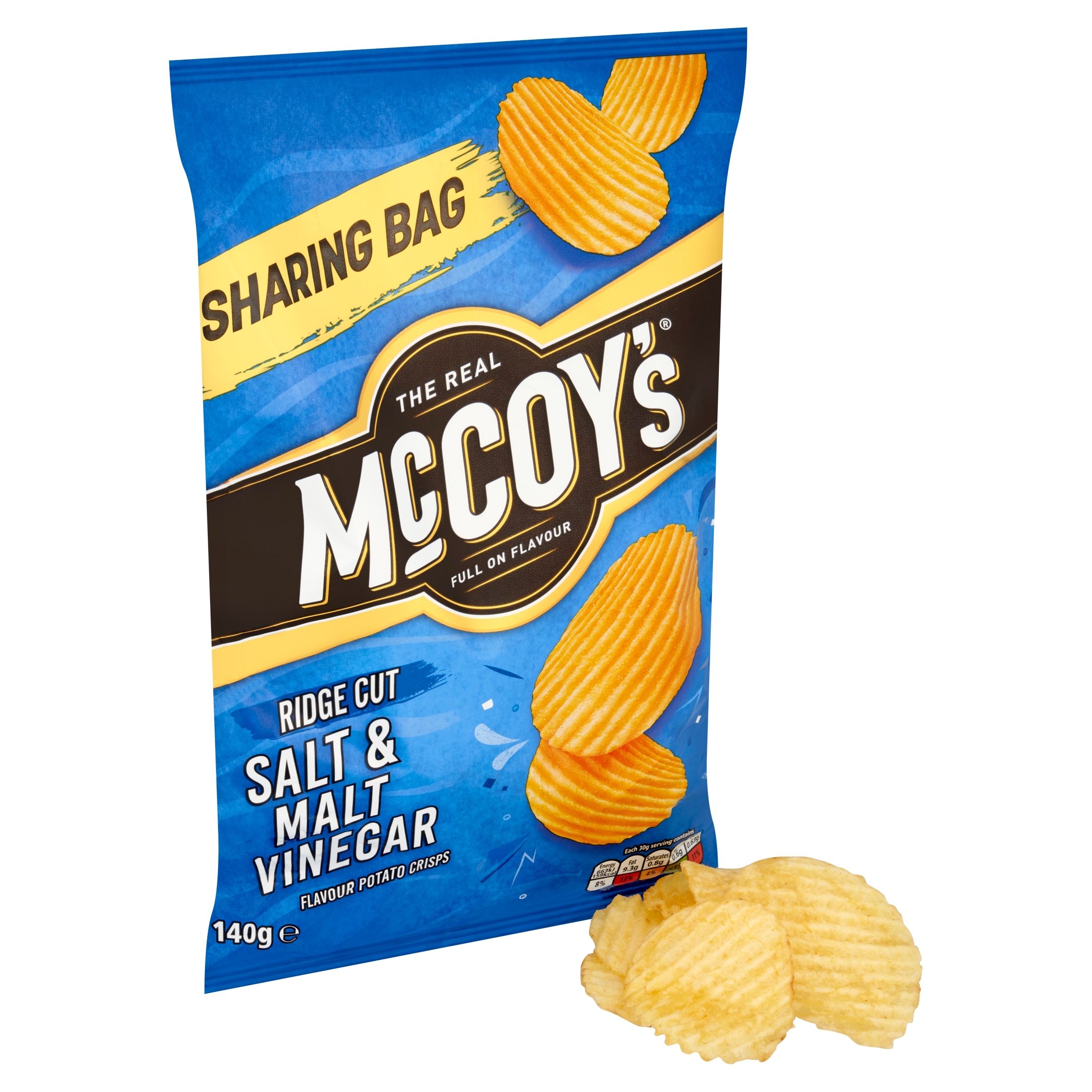 McCoy's Salt & Malt Vinegar Sharing Crisps 140g thumbnail 2