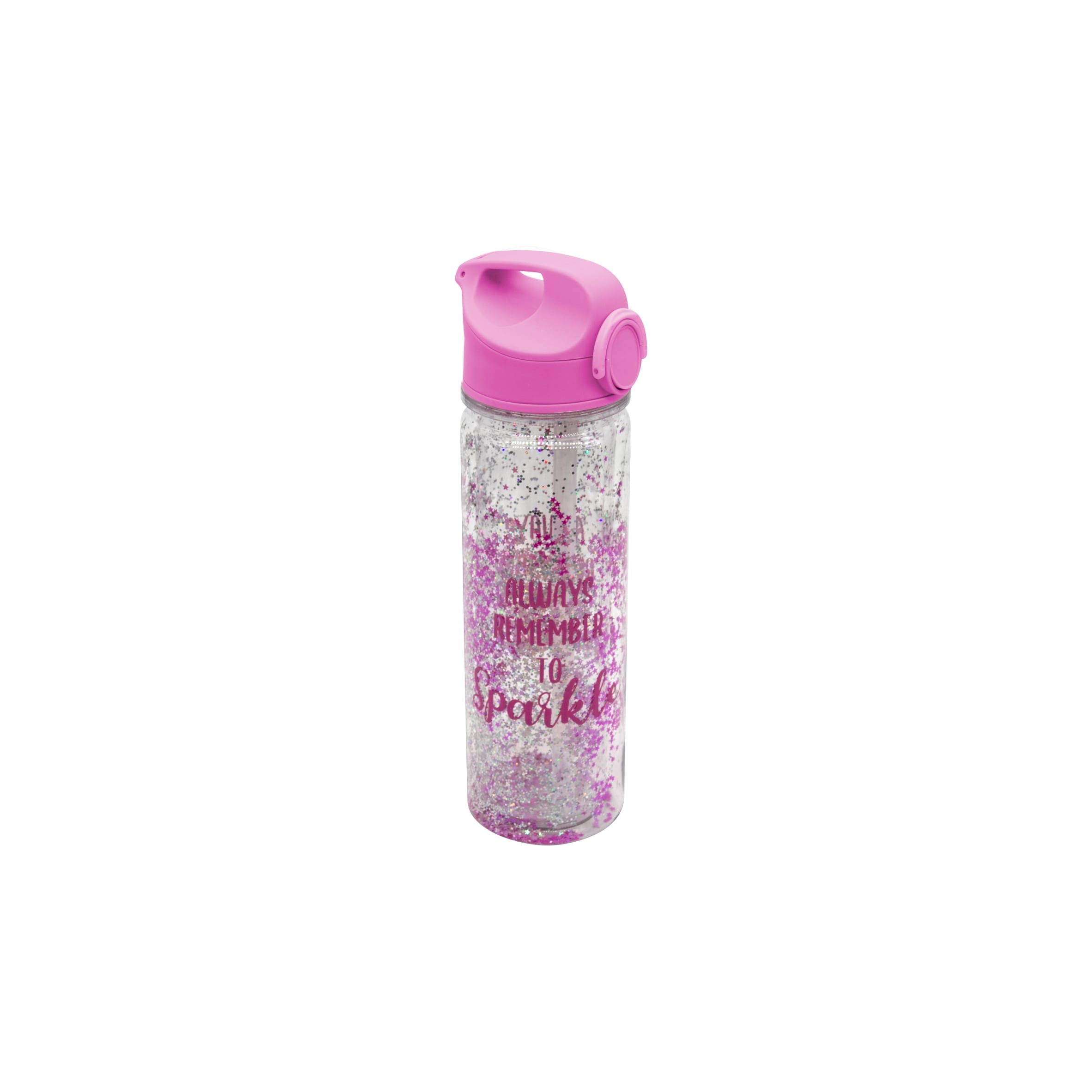 Tesco Pink Sparkle Sipper Water Bottle 500ml