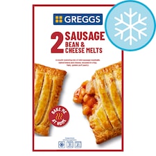 Greggs 2 Sausage Bean & Cheese Melts 308g