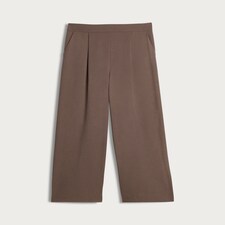 F&F Wide Leg Pleated Trousers in Brown thumbnail 4