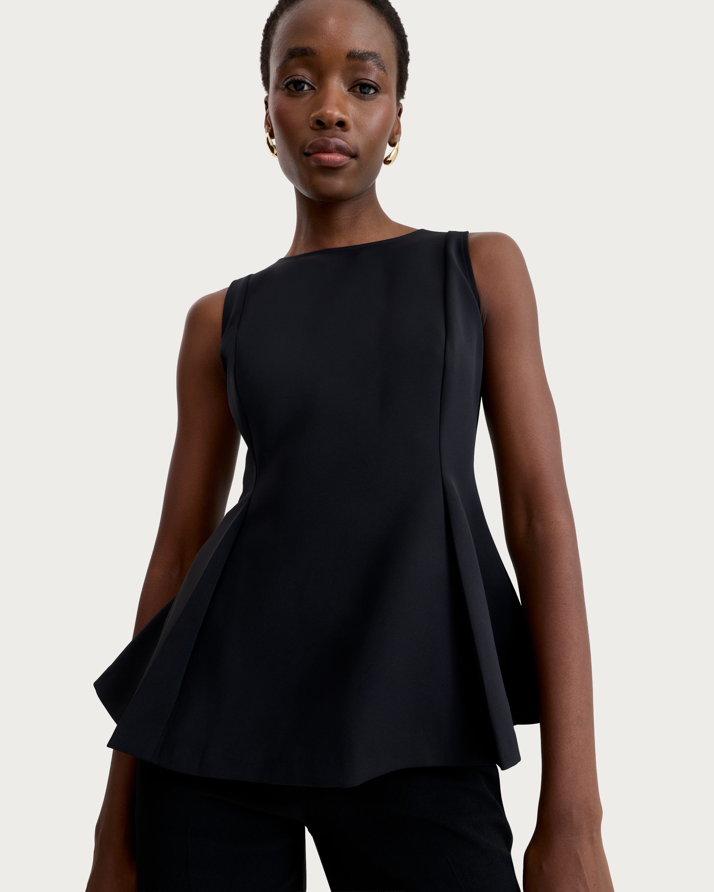 F&F Sleeveless Peplum Top in Black