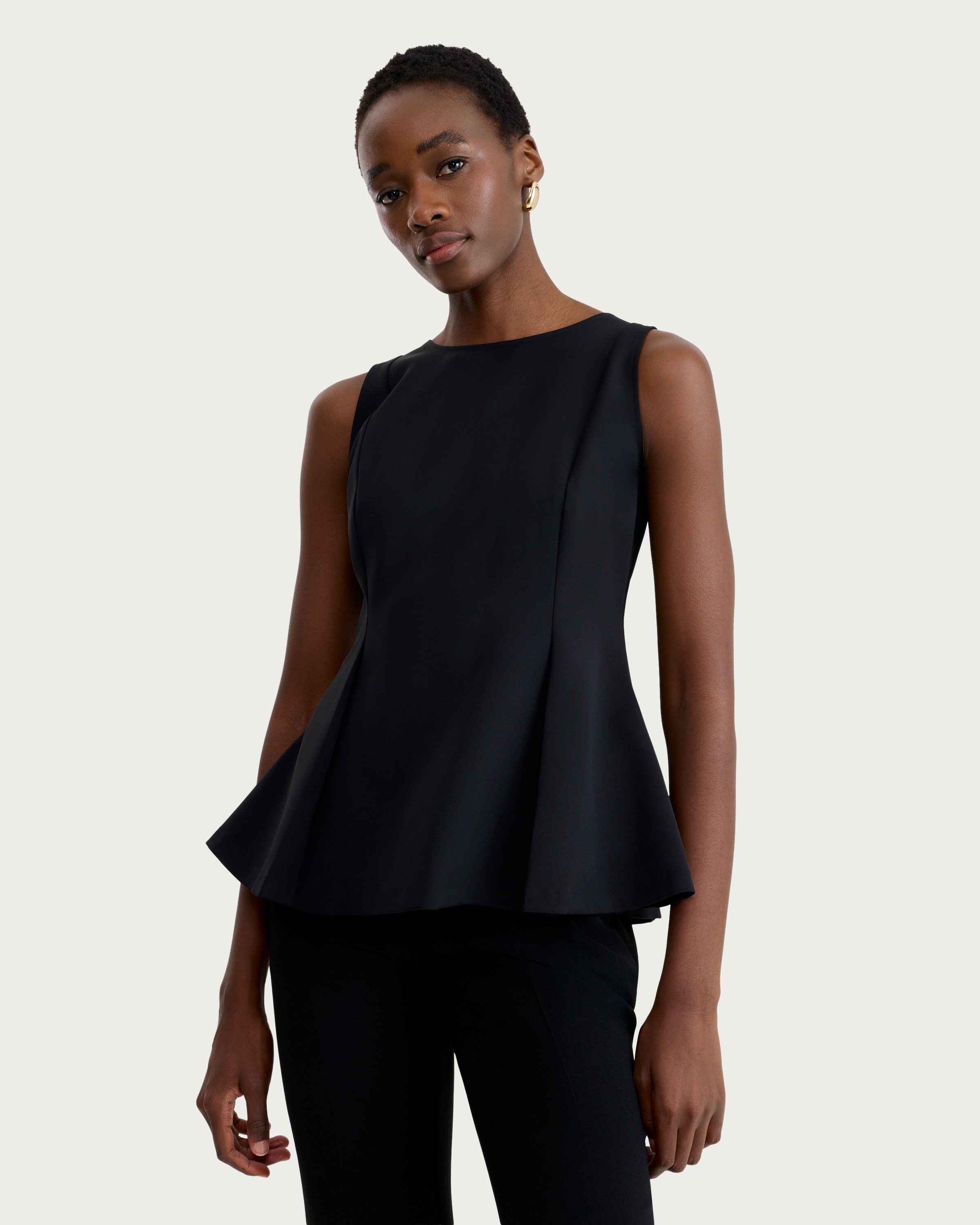 F&F Sleeveless Peplum Top in Black thumbnail 2
