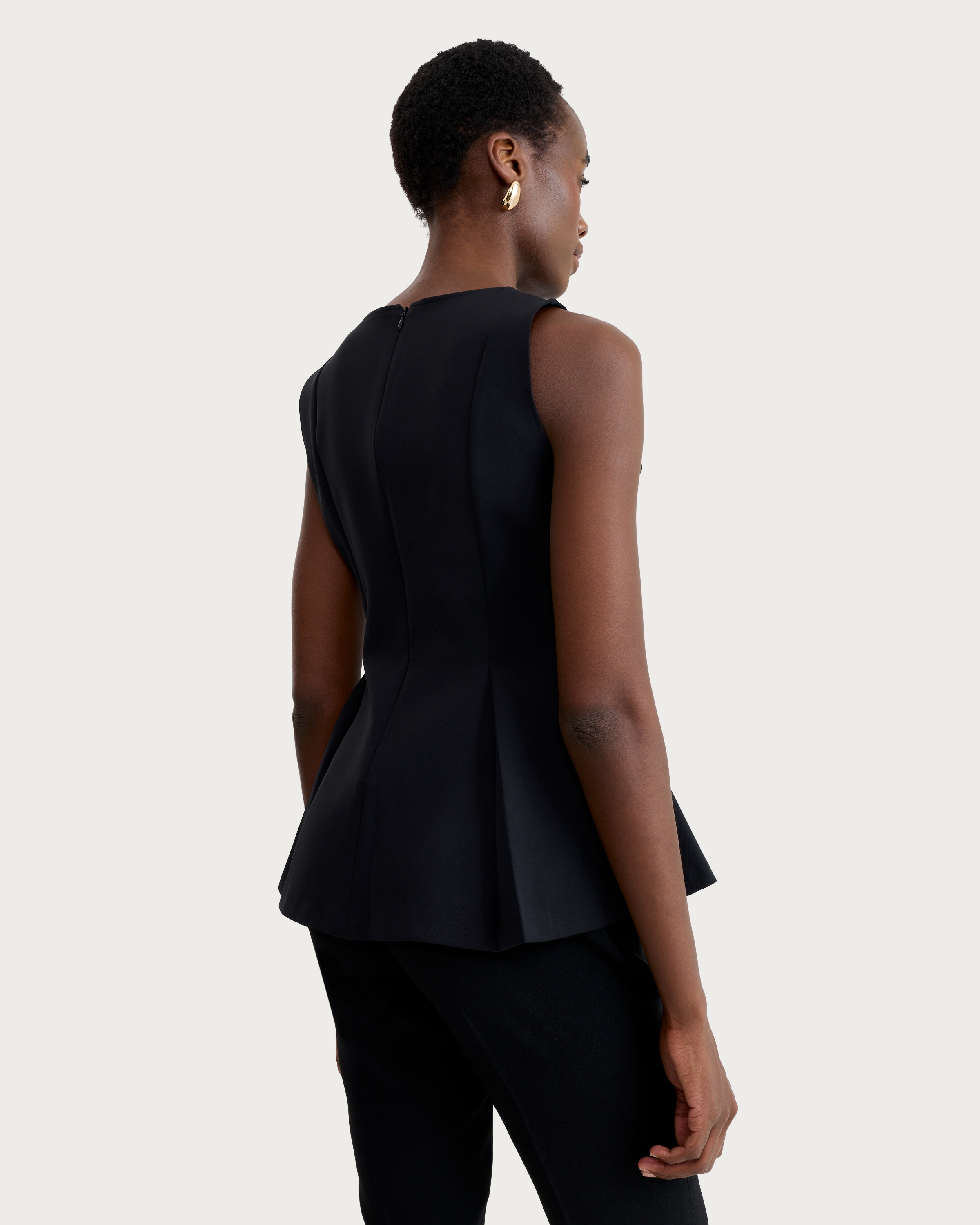 F&F Sleeveless Peplum Top in Black thumbnail 3